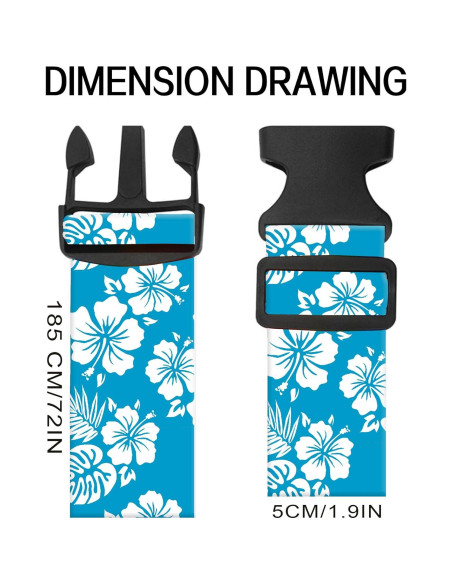 Correa de Equipaje Ajustable ASJHFDIR Lindo Flores Blancas y Azules