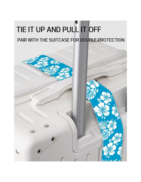 Correa de Equipaje Ajustable ASJHFDIR Lindo Flores Blancas y Azules
