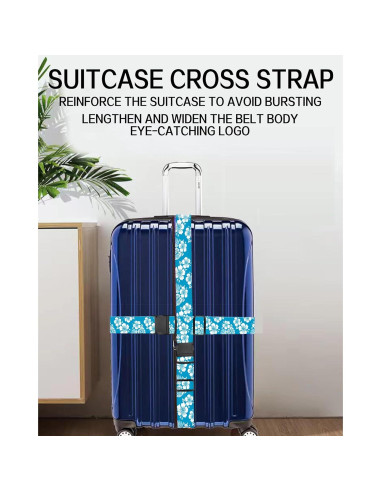 Correa de Equipaje Ajustable ASJHFDIR Lindo Flores Blancas y Azules