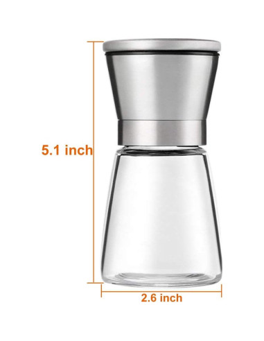 Juego de Molinillos de Sal y Pimienta Yugefom - Vidrio y Acero Inoxidable