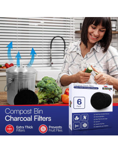Filtros de Carbón Activado BioStrike para Cubos de Compost 14 cm - 2 Unidades 2