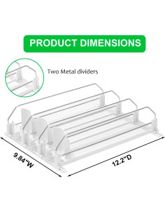 Organizador de Bebidas Rula para Nevera 12.2"D 3 Filas Blanco 2