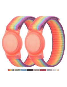Paquete de 2 pulseras protectoras para AirTag Yiurcy - Arcoíris