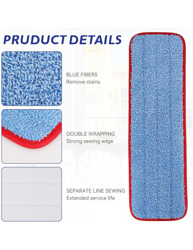 Paños de Reemplazo Rubbermaid 18" - Paquete de 12 Reutilizables