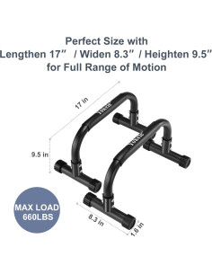 Barra de Flexiones Yokele 24.13 cm Antideslizante para Calistenia 2