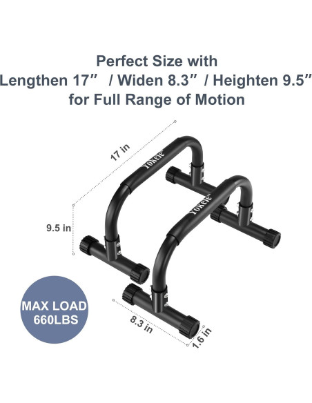 Barra de Flexiones Yokele 24.13 cm Antideslizante para Calistenia