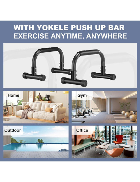 Barra de Flexiones Yokele 24.13 cm Antideslizante para Calistenia