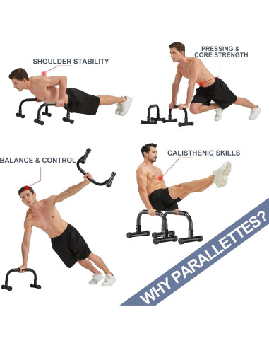 Barra de Flexiones Yokele 24.13 cm Antideslizante para Calistenia