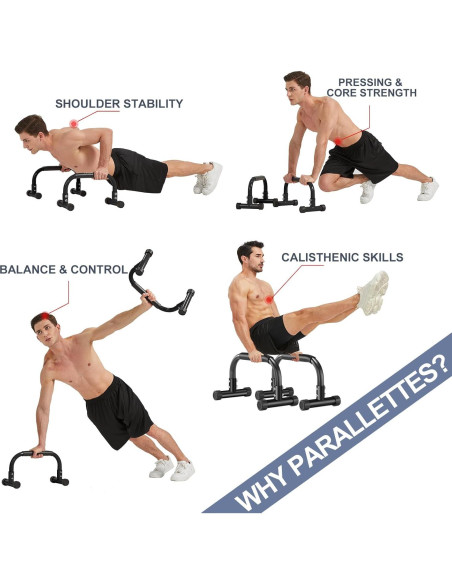 Barra de Flexiones Yokele 24.13 cm Antideslizante para Calistenia