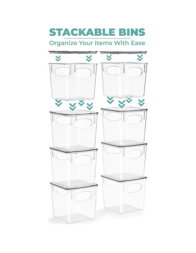 Cajas de Almacenamiento Pequeñas Sorbus - 2 Paquete Transparentes