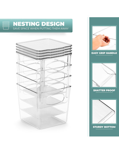 Cajas de Almacenamiento Pequeñas Sorbus - 2 Paquete Transparentes