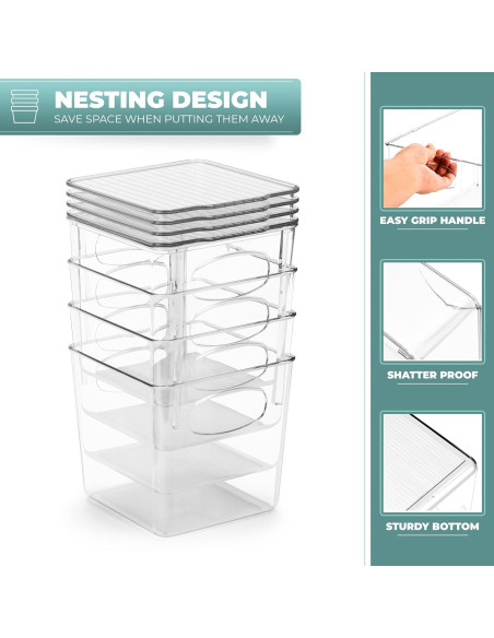 Cajas de Almacenamiento Pequeñas Sorbus - 2 Paquete Transparentes