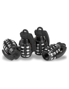 Tapa de Válvula de Neumático SINGARO, Aluminio Negro, 4 Piezas