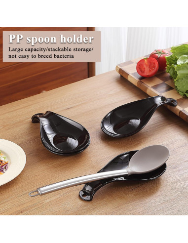 Soporte para Cucharas de Plástico ReaNea 4 Piezas Negro