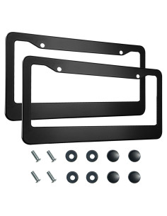 Marcos de Placa de Licencia Aluminio Negro Lengnoyp 2 Pcs