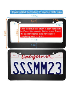 Marcos de Placa de Licencia Aluminio Negro Lengnoyp 2 Pcs 2