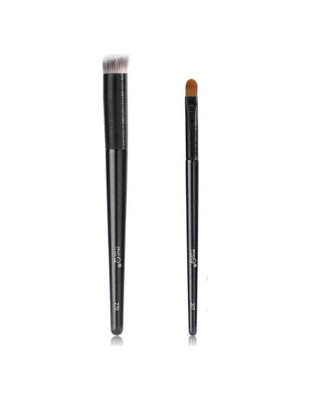 Set de Brochas de Corrector MSQ - 2 Piezas Anguladas Negro