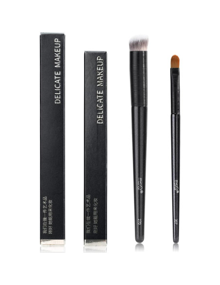 Set de Brochas de Corrector MSQ - 2 Piezas Anguladas Negro