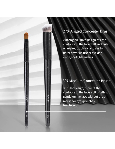 Set de Brochas de Corrector MSQ - 2 Piezas Anguladas Negro