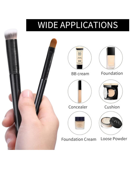 Set de Brochas de Corrector MSQ - 2 Piezas Anguladas Negro