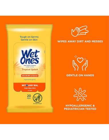 Paquete 18 Piezas Toallitas Húmedas Wet Ones Tropical Splash