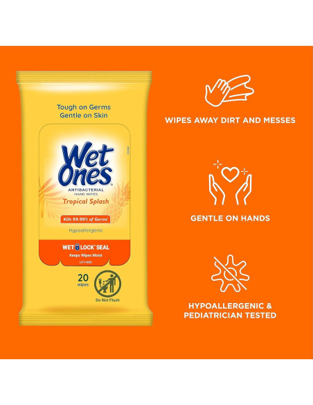 Paquete 18 Piezas Toallitas Húmedas Wet Ones Tropical Splash