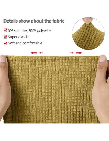 Fundas para Reposabrazos Yogsey - 4 Piezas Beige Antideslizantes