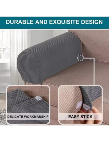 Fundas para Reposabrazos Yogsey - 4 Piezas Beige Antideslizantes