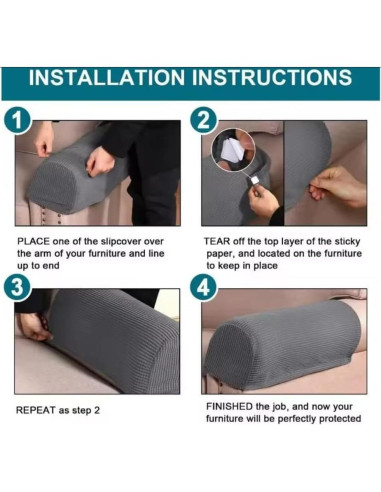 Fundas para Reposabrazos Yogsey - 4 Piezas Beige Antideslizantes