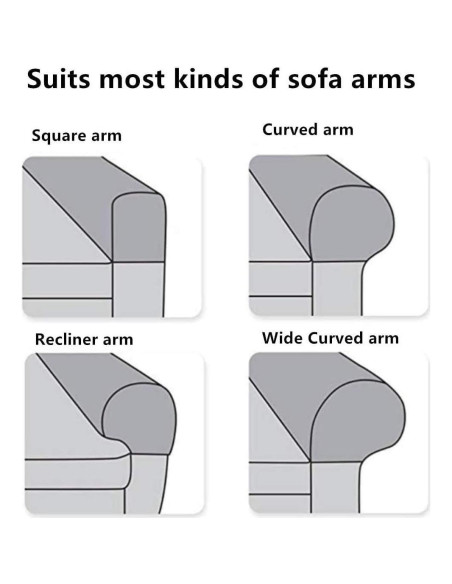 Fundas para Reposabrazos Yogsey - 4 Piezas Beige Antideslizantes