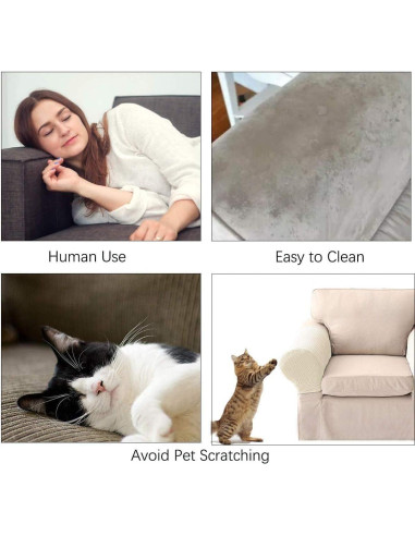 Fundas para Reposabrazos Yogsey - 4 Piezas Beige Antideslizantes