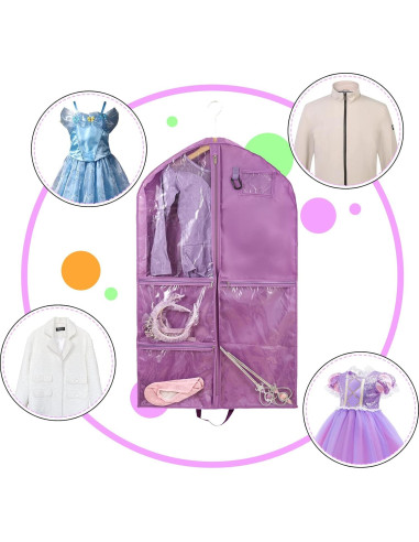 Bolsa de Ropa Impermeable Qchengsan 61x7.6x101.6cm Púrpura