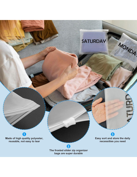 14 Piezas Cubos de Empaque Ximalun para Viaje - Días de la Semana