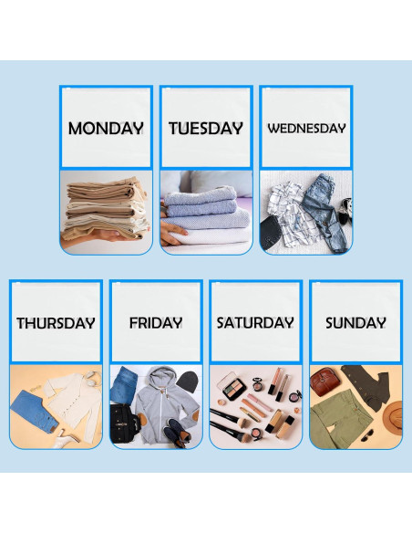 14 Piezas Cubos de Empaque Ximalun para Viaje - Días de la Semana