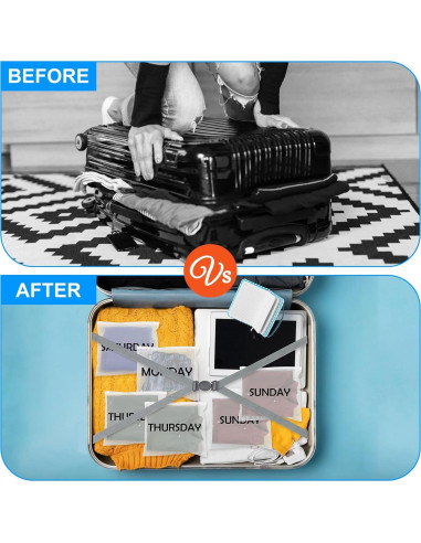 14 Piezas Cubos de Empaque Ximalun para Viaje - Días de la Semana