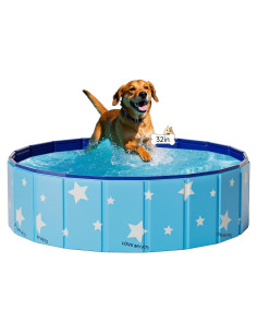 Piscina Plegable para Perros Mandla 81.28cm Azul PVC