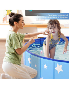 Piscina Plegable para Perros Mandla 81.28cm Azul PVC 2