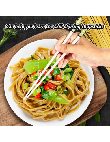 10 Pares de Palillos Reutilizables de Entrenamiento LYART 24cm