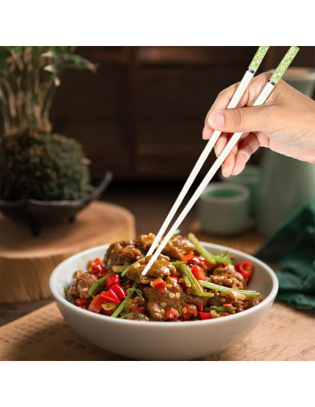 10 Pares de Palillos Reutilizables de Entrenamiento LYART 24cm