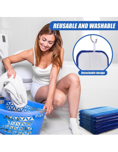 4 Almohadillas de Microfibra Gandeer para Mop Bona 45.7x13.5cm