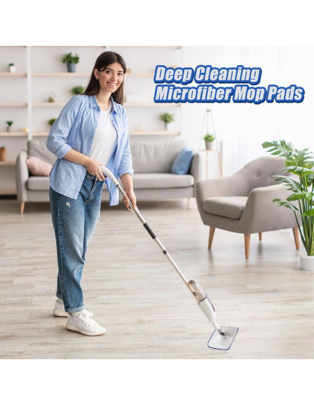 4 Almohadillas de Microfibra Gandeer para Mop Bona 45.7x13.5cm