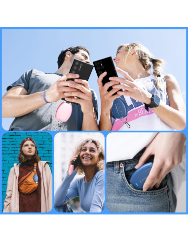 Cargador Portátil USB-C en Llavero 1600mAh Rosa y Azul