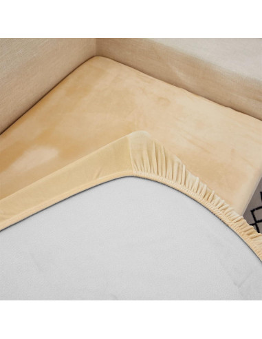 Funda de Almohada Cuadrada EURHOWING Terciopelo Beige 45x45cm