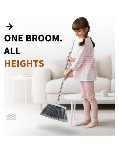 Escoba Ajustable QCFOLY 139.7 cm para Interiores y Exteriores