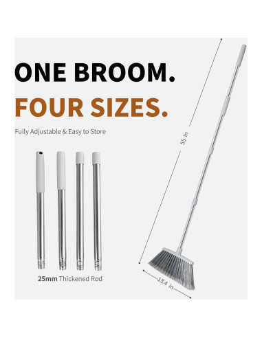 Escoba Ajustable QCFOLY 139.7 cm para Interiores y Exteriores