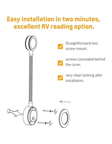 Lámpara de Lectura LED Acegoo 12V Flexible USB 2 Pcs