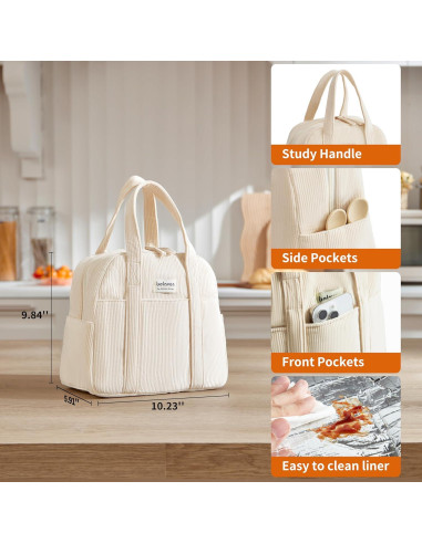 Bolsa de Almuerzo Aislada Belaven Beige 15 Latas 6 Horas Frío