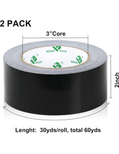 Paquete de 2 Cintas Adhesivas de Ducto BOMEI PACK 5.08 cm x 27.43 m 2