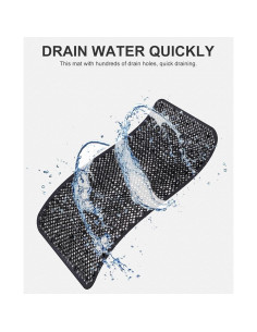 Mat de Baño Antideslizante OTHWAY 65x34 cm Negro PVC 2