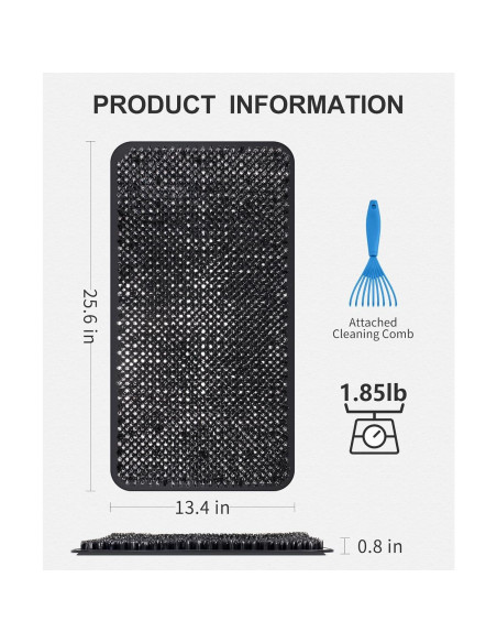 Mat de Baño Antideslizante OTHWAY 65x34 cm Negro PVC